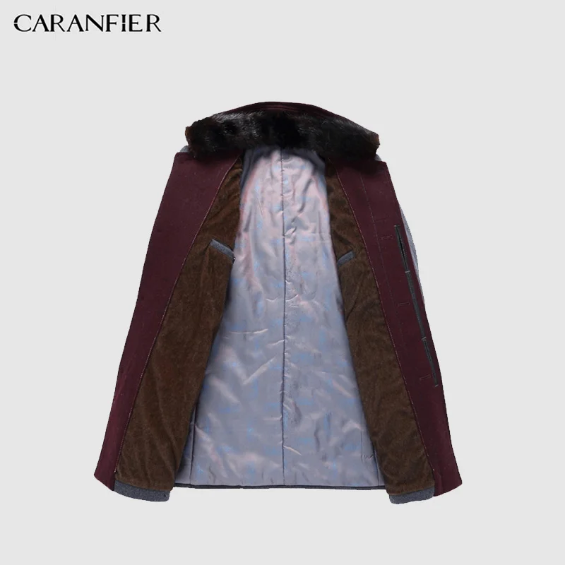Новая Осенняя мужская куртка CARANFIER повседневное бархатное Брендовое мужское