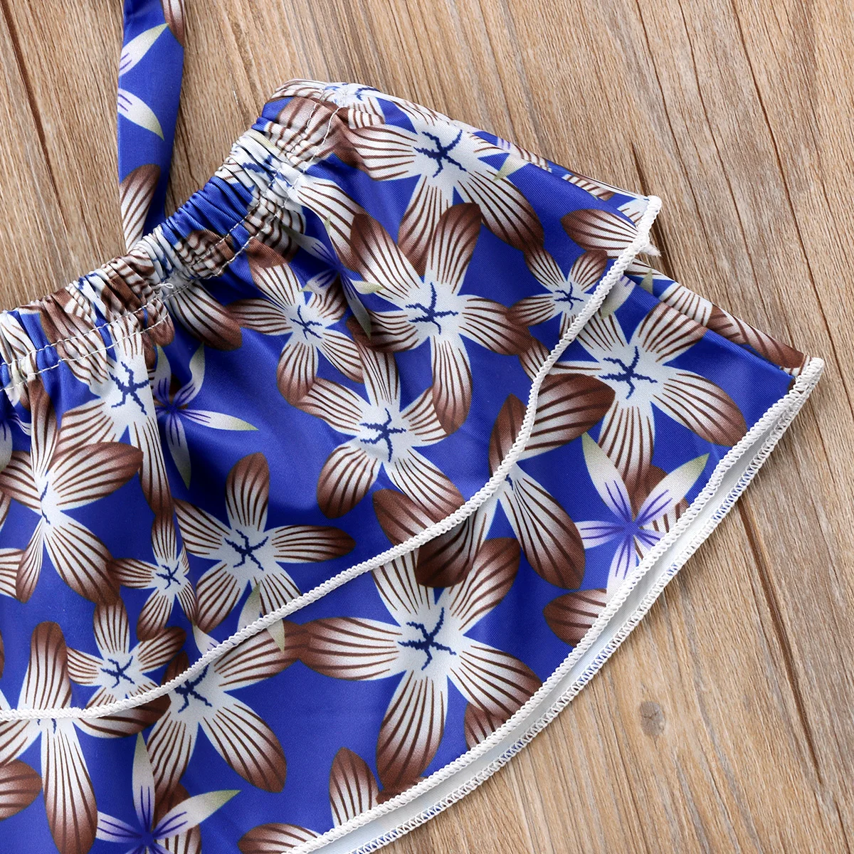 Детский танкини для маленьких девочек из 2 предметов с цветочным принтом