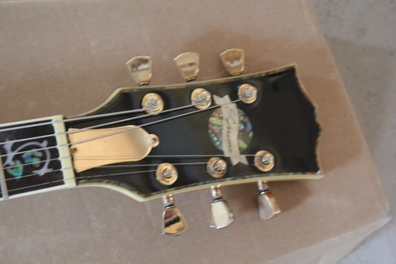 Пламя клен Дерево жизни инкрустацией грифа двойного барабана в форме LP Верховный