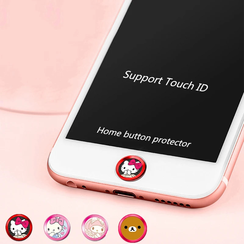 Милый медведь кошка мультфильм телефон Touch ID кнопка домой наклейка печать значок ключ чехлы пленка для IPhone 6 6s 7 plus 5 5S Se ipad mini 3
