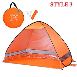 style 3 orange Lixada легкий летний тент Автоматический Мгновенный Всплывающий кемпинговый тент с защитой от ультрафиолета Пляжный Тент Открытый Солнцезащитный домик - Цвет: style 3 orange
