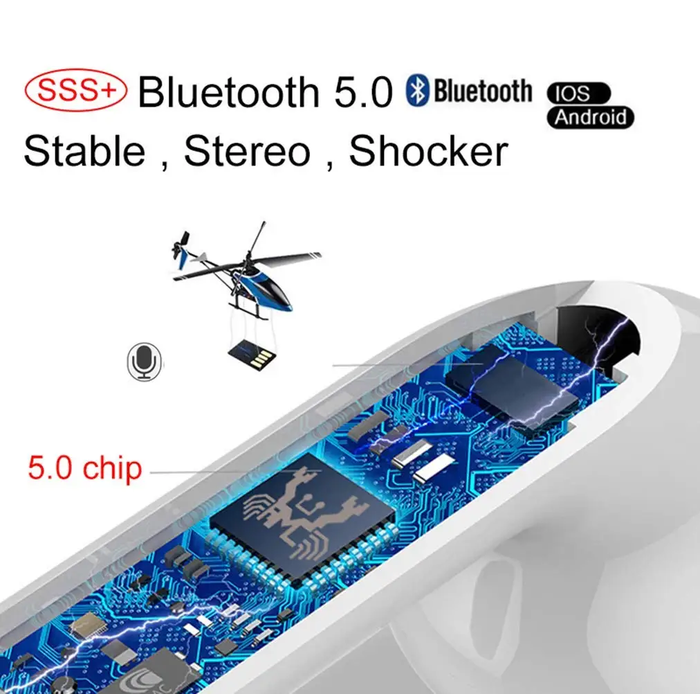 Беспроводные bluetooth наушники с микрофоном Mini i9s TWS Bluetooth 5 0 Стерео шумоподавление