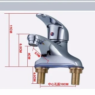 

Houmaid Bathroom Copper Hot And Cold Water Tap Basin Faucet Single Handle Dual Hole Brass Deck Mounted Mixer Kitchen Water Tap