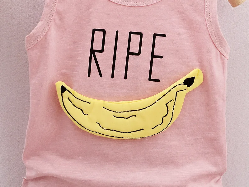 Summer Banana Baby Boy Girl Clothes Cotton Sleeveless Vest Shorts Pants 2pcs Kids Clothing Sets Newborn Suits | Детская одежда и