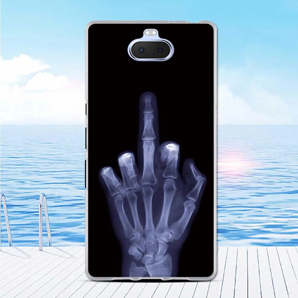 Мягкий силиконовый чехол для Sony Xperia 10 Plus защитный TPU с 3D принтом чехол-бампер