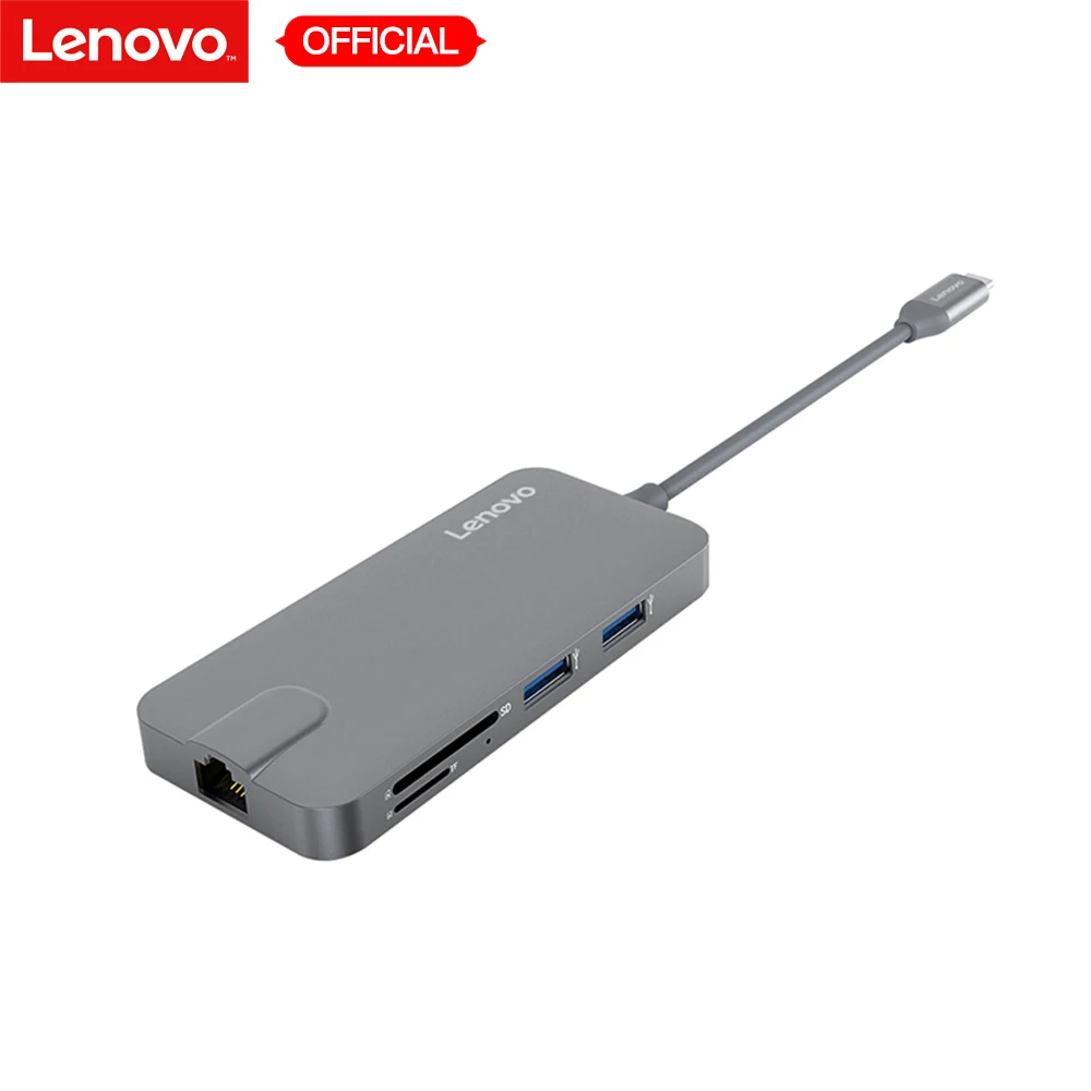 Lenovo USB C Hub HUB 3 0 to Gigabit Ethernet Type RJ 45 4K HD адаптеры конвертеры кабель SD/TF кардридер для