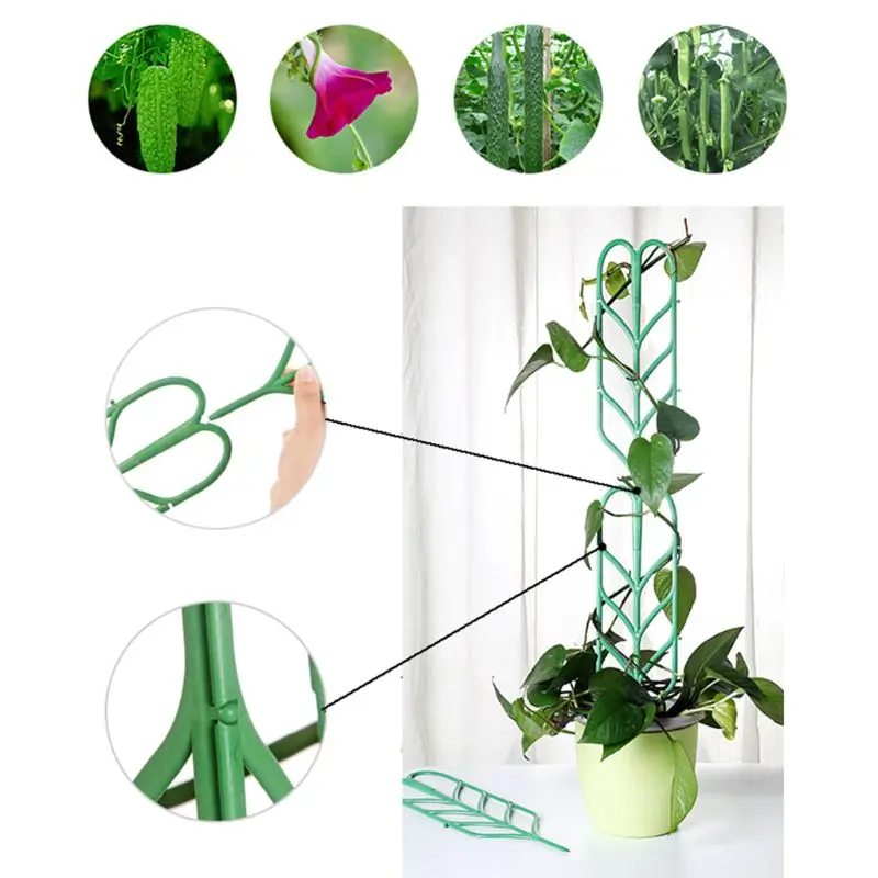 Plant Trellis DIY for Potted Plant Support Leaf Shape Mini Climbing Plants Flower Vegetables Rose Vine Pea Ivy Pots Support
