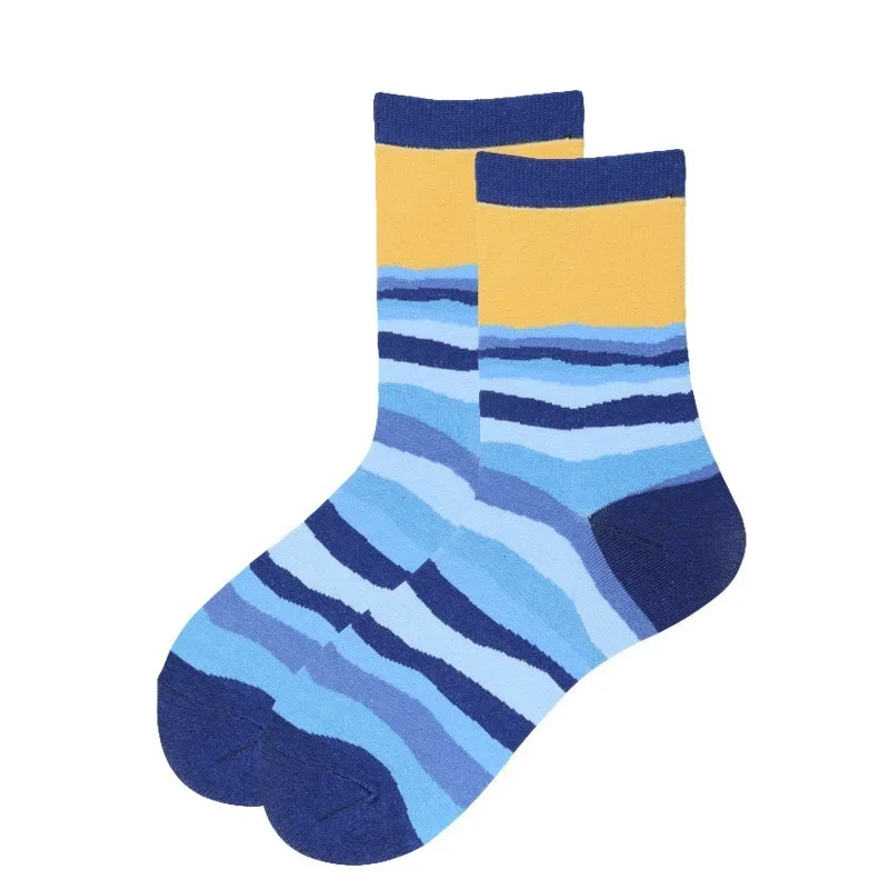 Женские носки Новинка 2020 года Сезон весна Модные Носки с рисунком 24 цвета Тренд