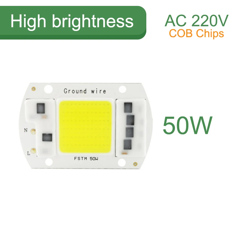 COB 50W Kaguyahime 5 Вт~ 100 Вт AC 220 В интегрированный COB светодиодный чип 50 Вт 30 Вт 20 Вт 10 Вт смарт IC драйвер люменов для DIY прожектор - Испускаемый цвет: COB 50W