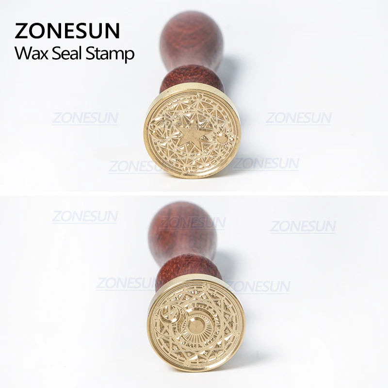 ZONESUN волшебный круг Луны звезда восковая печать штамп с деревянной ручкой для