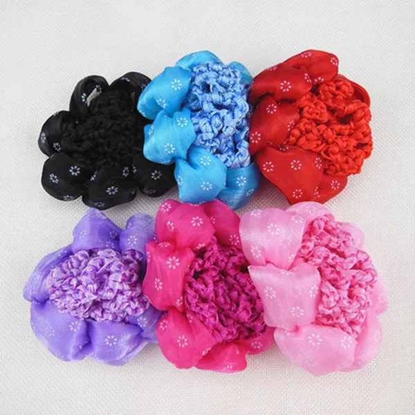 

6 Pcs 6 Colors Women Girl's Hair Snood Hair Net Bun Cover Ballet Dance Skating Crochet Party Gift Hair Accessory Free Shipping