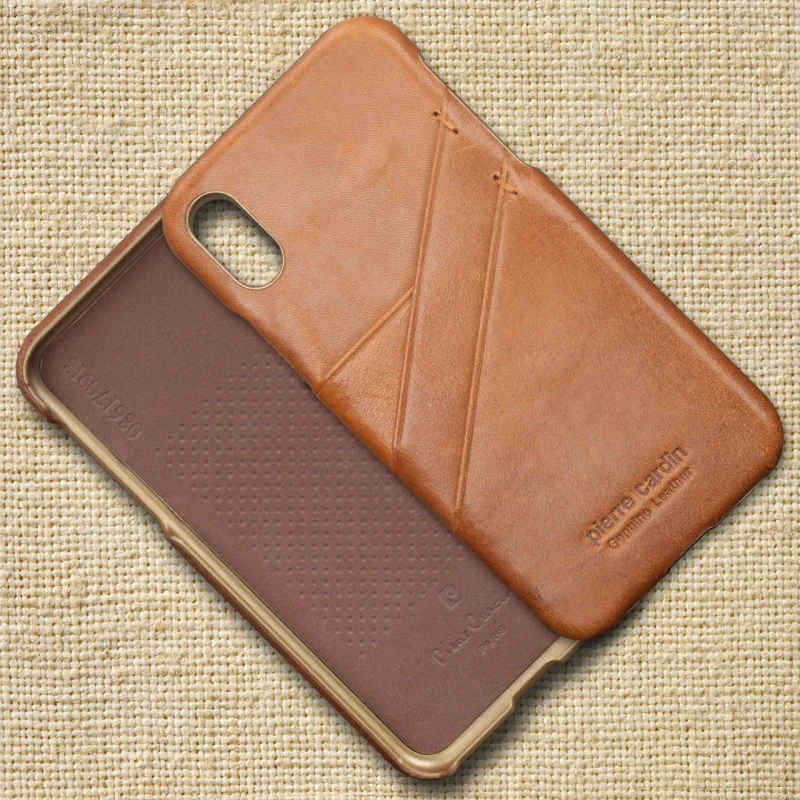 Чехол Pierre Cardin для iPhone X, Винтажный чехол из натуральной кожи с отделениями для карт, жесткая задняя крышка для Apple iPhone X, чехол для телефона, Fundas
