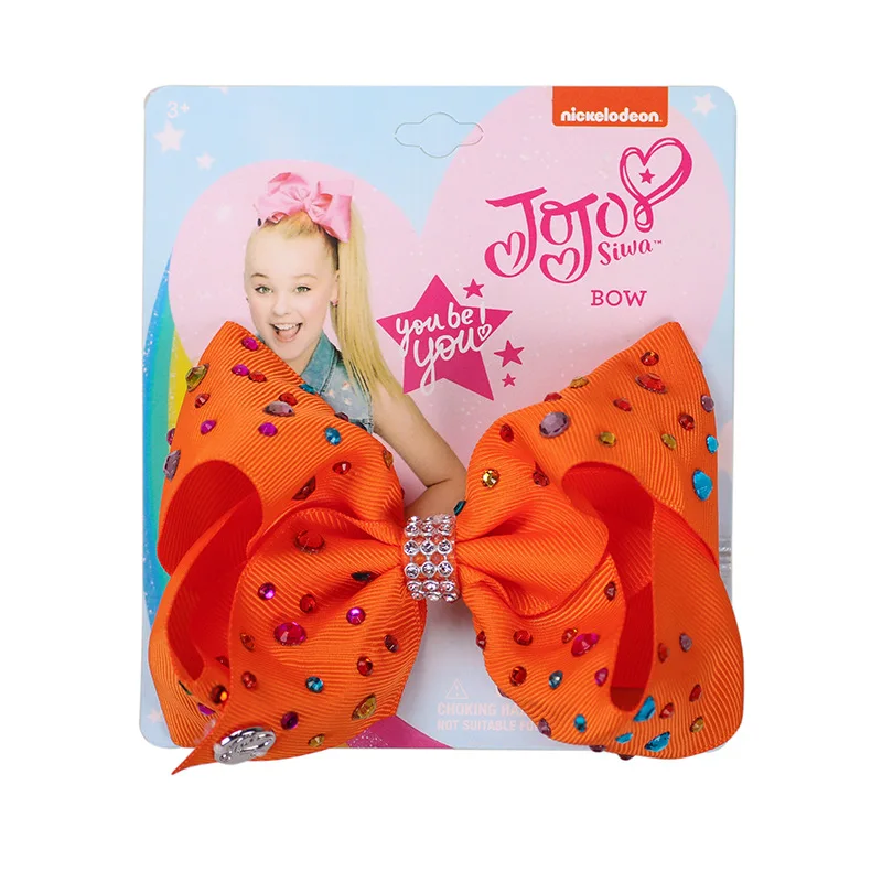 " Pretty Jojo Siwa со стразами для девочек с зажимами для принцессы Jojo банты бант ручной работы украшение для волос вечерние сувениры - Цвет: 12