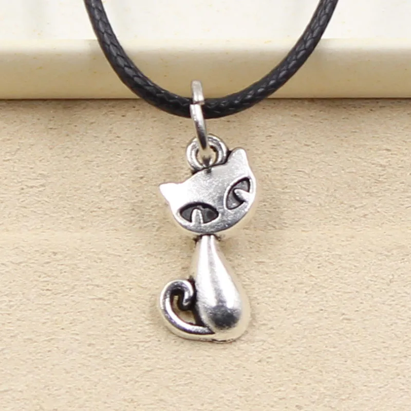 Новая Мода тибетский серебристый цвет кулон кошка лиса ожерелье чокер