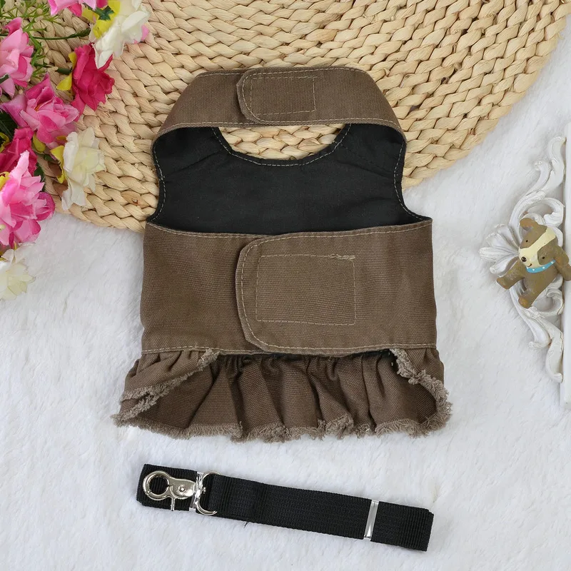 Джинсовое платье с бахромой и черепом для собак|dog harness|jeans harnessharness dog |