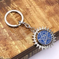 black butler cosplay keychain silver metal blue star pendant key chain jewelry chaveiro student cartoon gift kuroshitsuji
