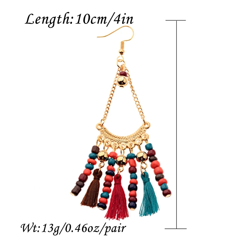 Классические женские Геометрические длинные серьги кисточки из сплава