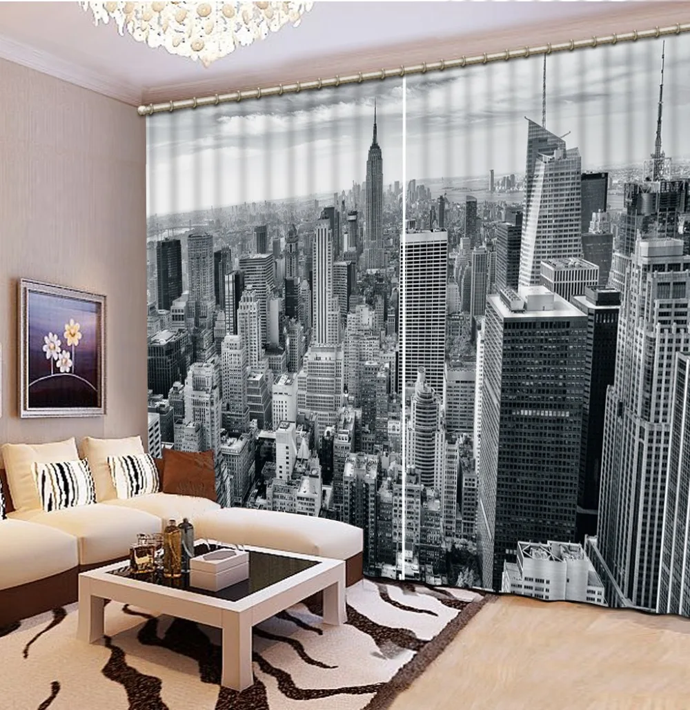 3d затемняющие шторы современные занавески для украшения дома стереоскопические