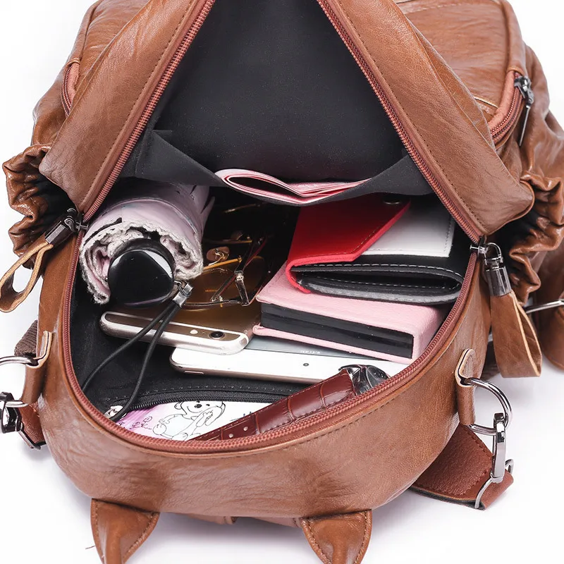 Кожаный рюкзак Mochilas Menina L Realer рюкзаки в Корейском стиле школьные сумки женский