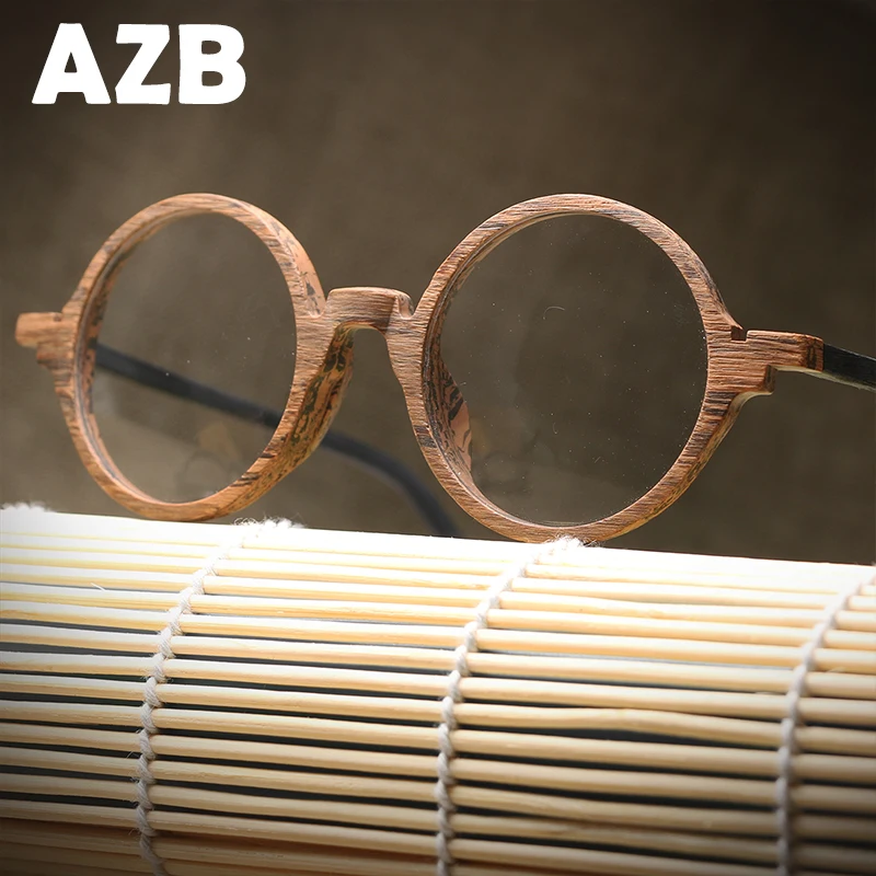 AZB Ретро Мужские деревянные очки Бамбуковые Солнцезащитные женские фирменные