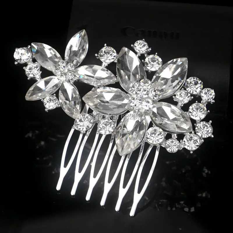 Красивые шпильки с цветами свадебная тиара серебряный цвет имитация жемчуга