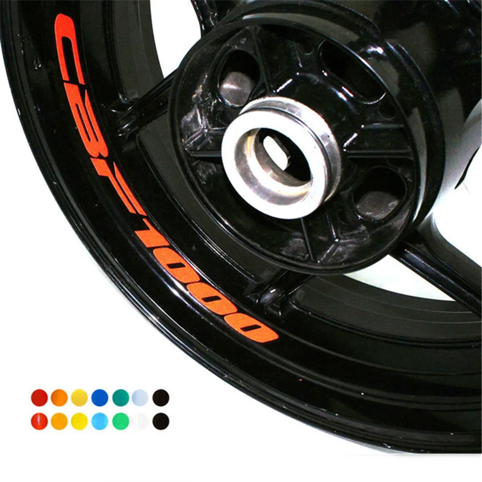 

BYSPRINT 8 X CUSTOM INNER RIM DECALS WHEEL Reflective STICKERS STRIPES FIT HONDA CBF 1000