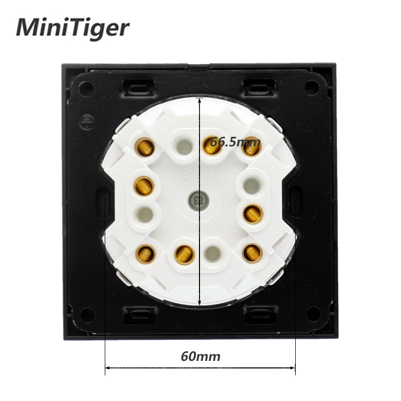 Minitiger Новое Поступление Хрустальная стеклянная панель 4 банды 1 способ серый