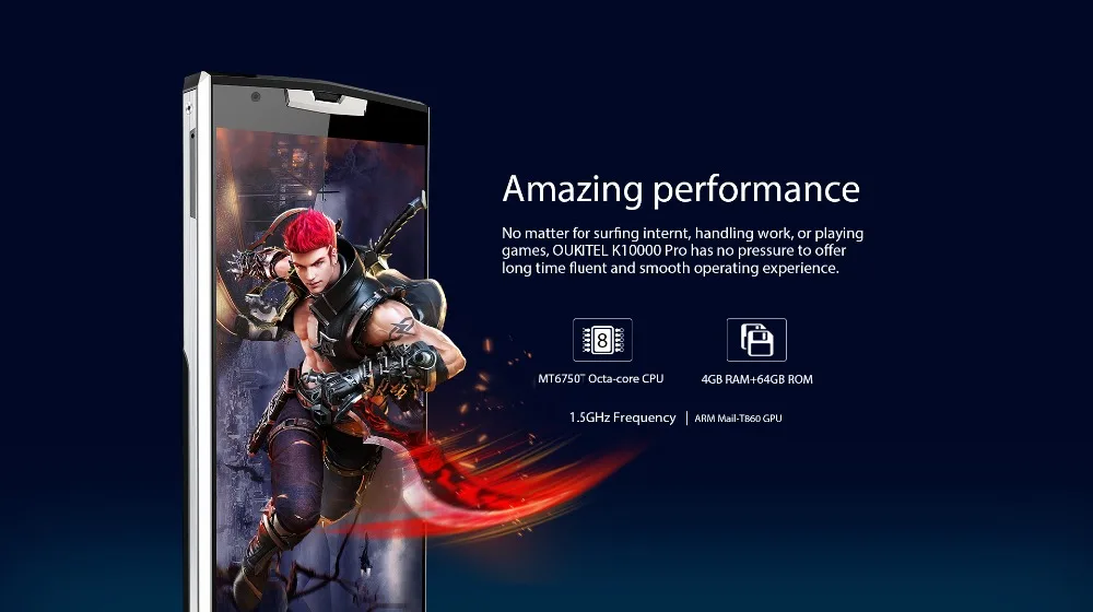 Оригинальный Oukitel K10000 Pro 10000 мАч большой Батарея Смартфон Android 7 0 5 дюймов mt6753