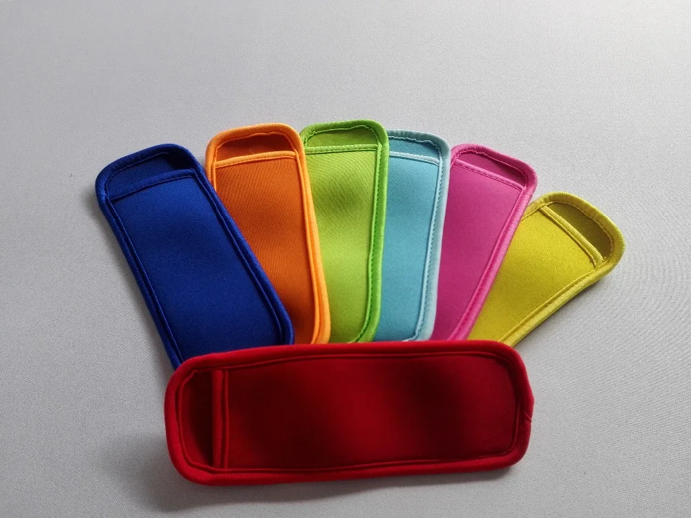 

2000pcs Popsicle Holders Pop Ice Sleeves Freezer Pop Holders 8x16cm for Kids Summer Kitchen Cookies 10 color Have Stock