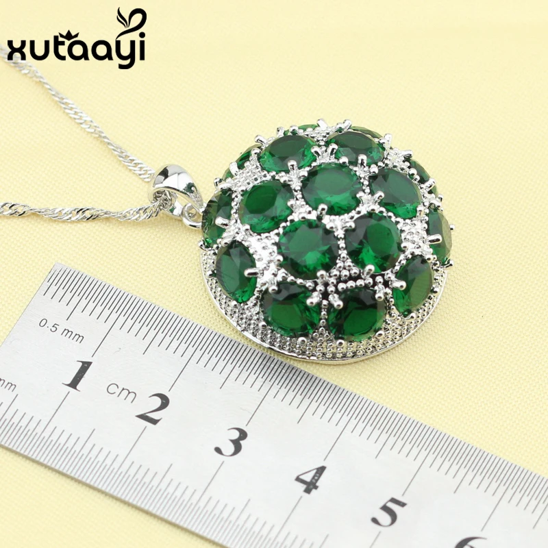 Женское кольцо Ювелирное Украшение с накладкой зеленым изумрудом|earrings bracelet|necklace