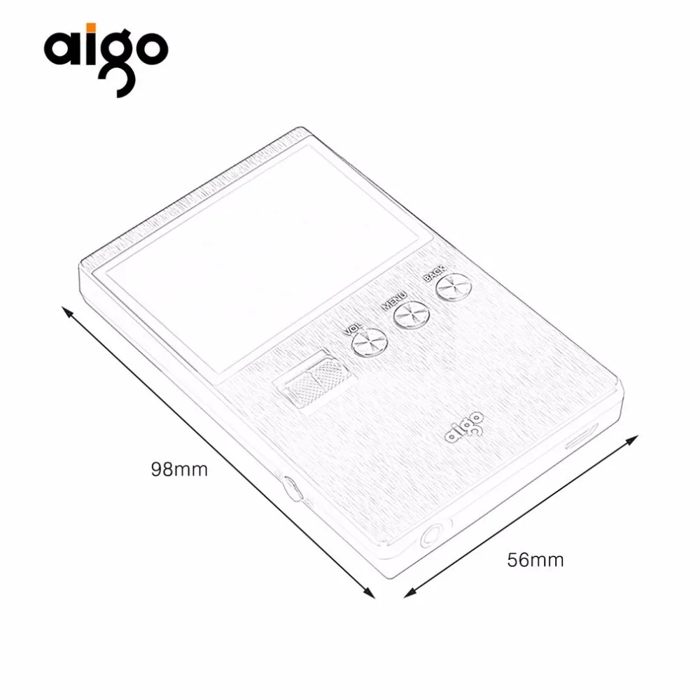 Aigo M6 DSD64 32G портативный аудио Hifi музыкальный плеер без потерь Высокое качество Мини Спортивный MP3 плеер