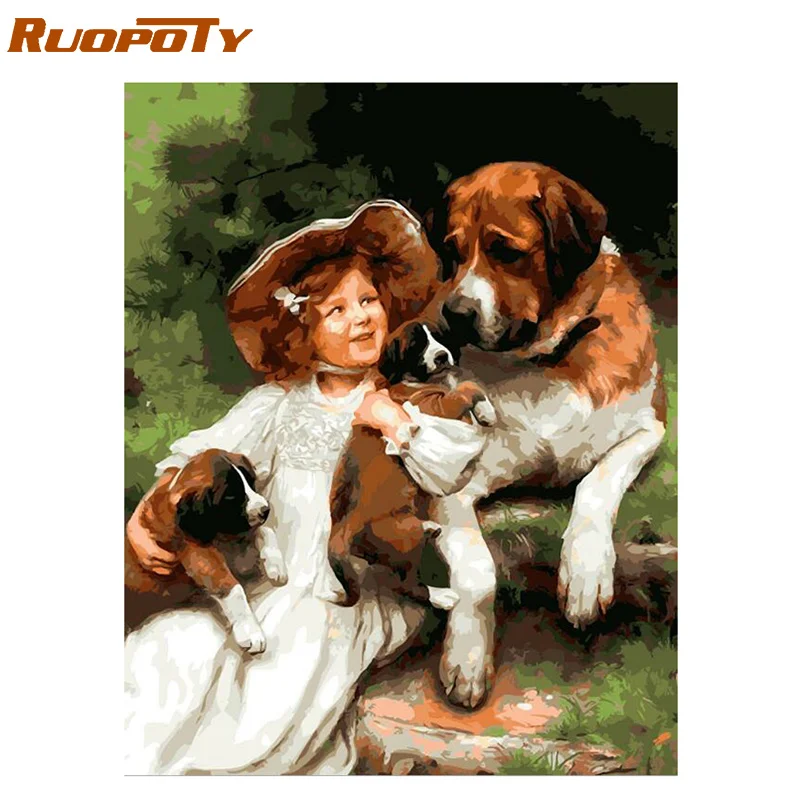 RUOPOTY рамка Дракон Сделай Сам Рисование по номерам животные Современная Настенная Художественная Картина краски по номерам набор картина по номерам домашний декор - Цвет: 1570