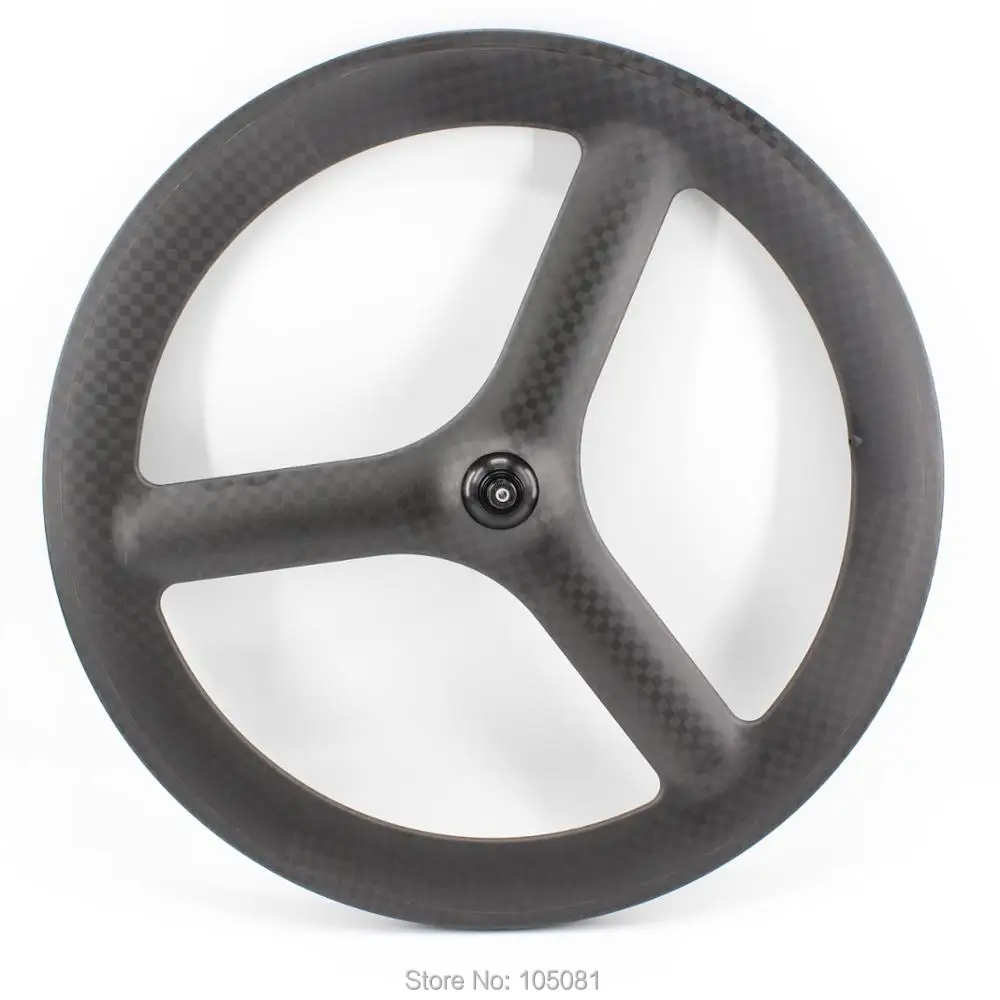 1Pcs New 700C lightest tubular rim Tri-spoke wheels matte 12K full carbon fibre 3 spoke bike wheelset Free shipping