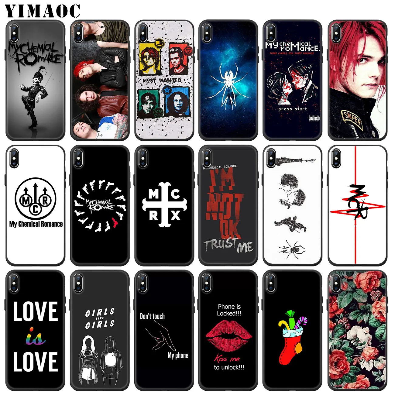 Мягкий силиконовый чехол YIMAOC My Chemical Romance для iPhone 11 Pro XS Max XR X 6 6S 7 8 Plus 5 5S SE 10 с черным