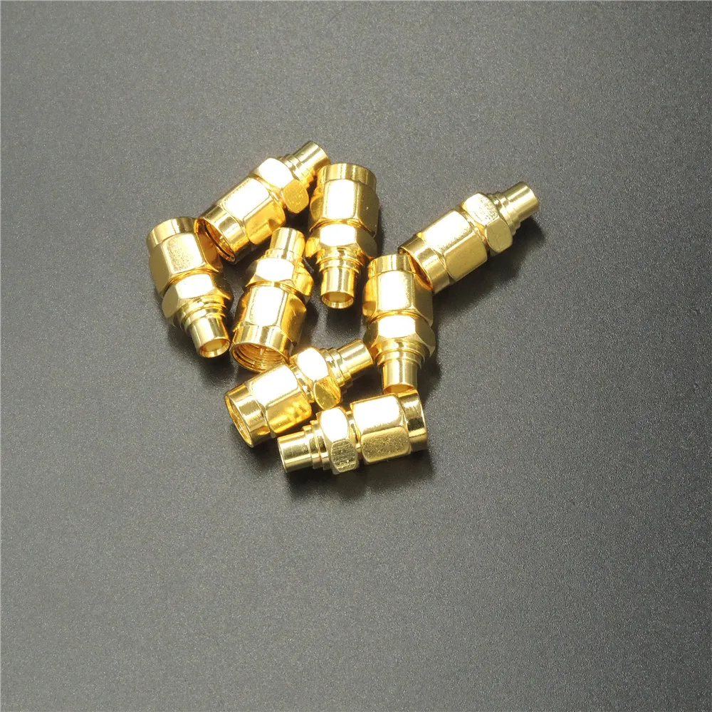 10 шт. Золотой SMA штекер к MCX гнезду гнездо прямой RF коаксиальный разъем адаптера|plug