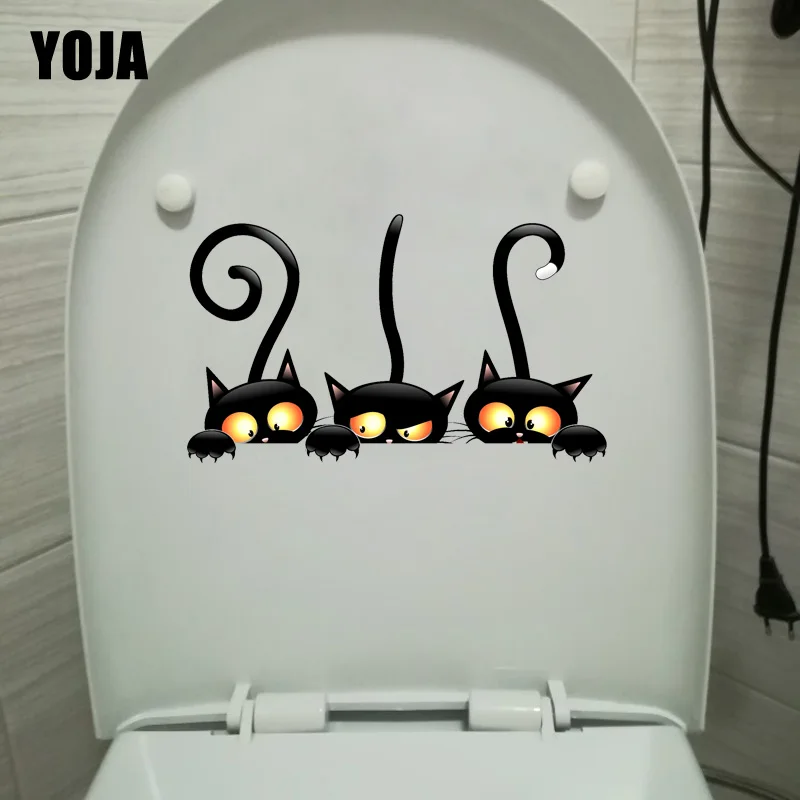 

YOJA 23,9*14,2 см ведьма кошка забавная наклейка на унитаз детская спальня наклейка на стену украшение дома T1-0051