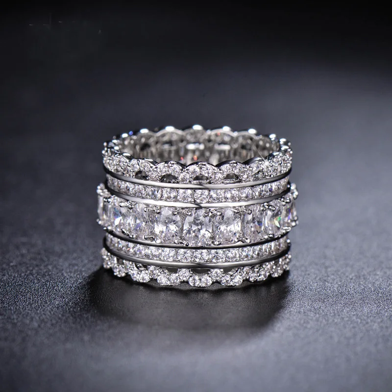 OSHUER Brand New Fashion Crystal Zircon Rings For Women Luxury Female Wedding Party Jewelry Lady Girl Gift | Украшения и