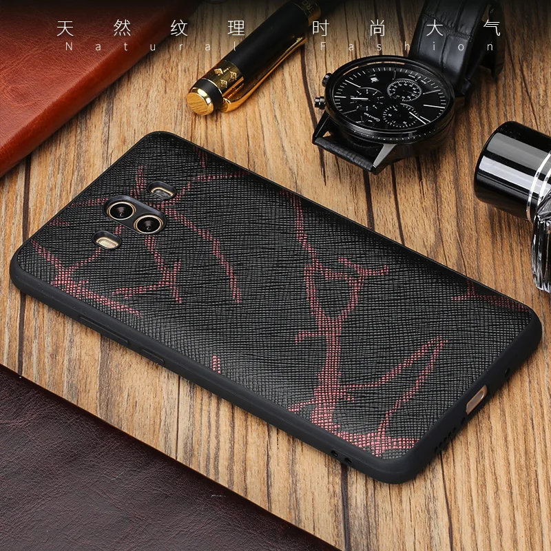 Line texture Style Phone case For HUAWEI Mate 10 Genuine Leather cover P10 P20 9 Pro Nova 2s 2 Plus Honor V9 V10 |