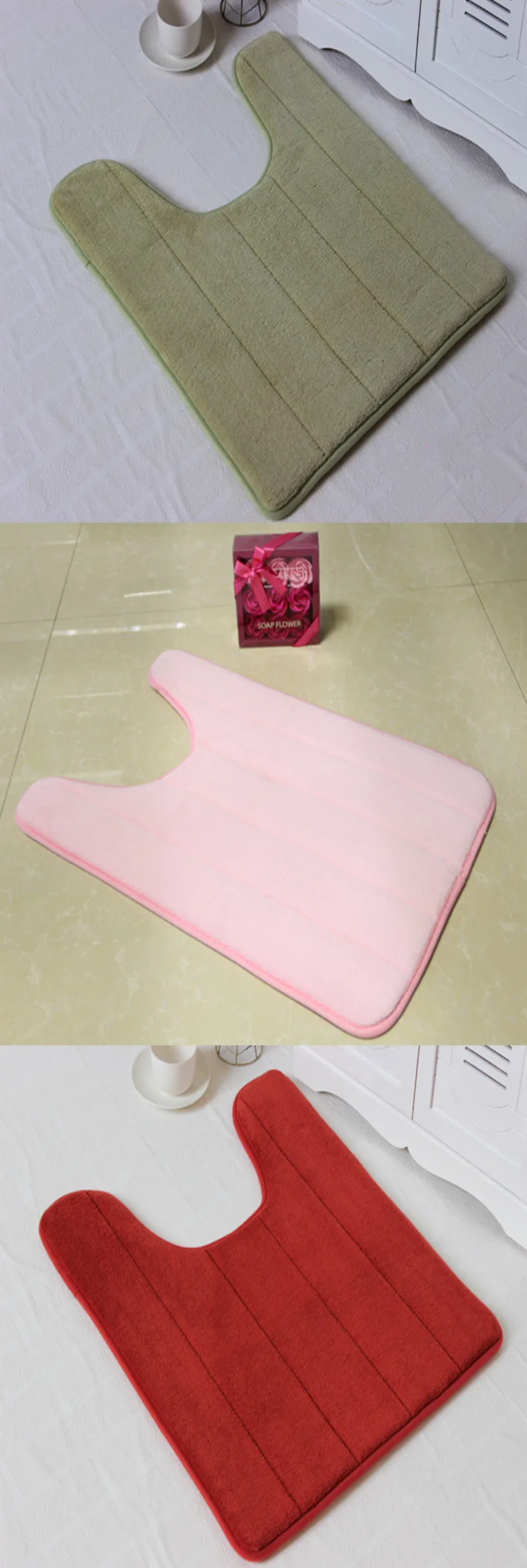 Memory Foam u-образный коврик для туалета водопоглощающий коврик для ванной комнаты мягкий коврик для ног домашний декор фланелевый коврик для ванной нескользящий пьедестал коврики