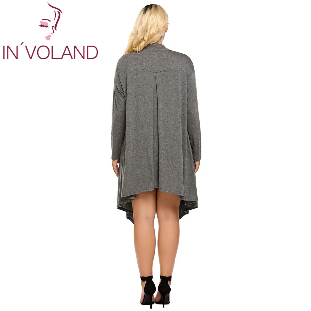 IN'VOLAND женский кардиган размера плюс 5XL осень-весна длинный однотонный