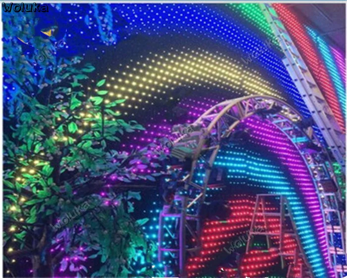P12 5*6 м Свадебная вечеринка сценический фон LED RGB видео занавес с контроллером CD50