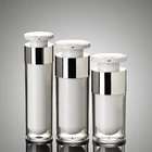 Акриловый насос для прессования, 15 мл, 30 мл, 50 мл, безвоздушные бутылки для ухода за кожей, жидкий крем для лосьона, пластиковая косметическая упаковка, 10 шт.лот