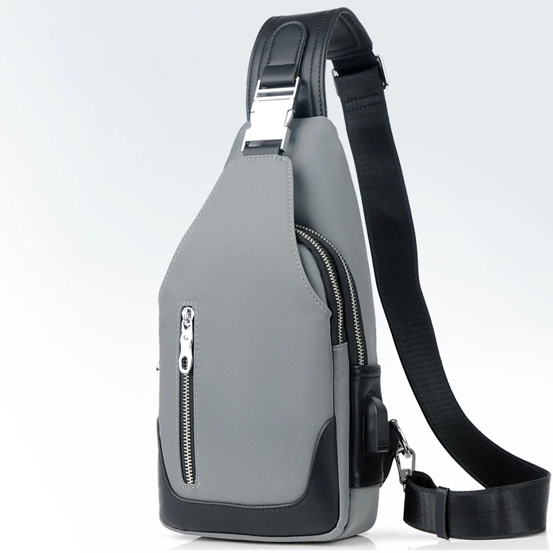 glaze gray B Мужские сумки через плечо usb Модные сумки через плечо мужские противоугонные нагрудные сумки школьная Летняя короткая Курьерская сумка новое поступление - Цвет: glaze gray B