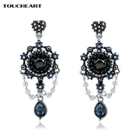 toucheart blue crystal antique bronze jewelry popular gifts ethnic vintage drop dangle earrings for women ser160112