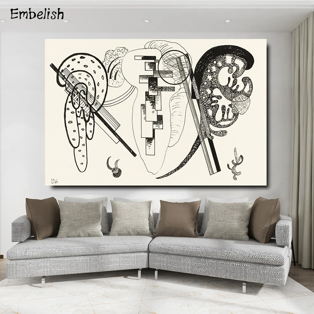 Embelish 1 шт. WWassily Kandinsky художественные работы для гостиной HD холст Масляные картины