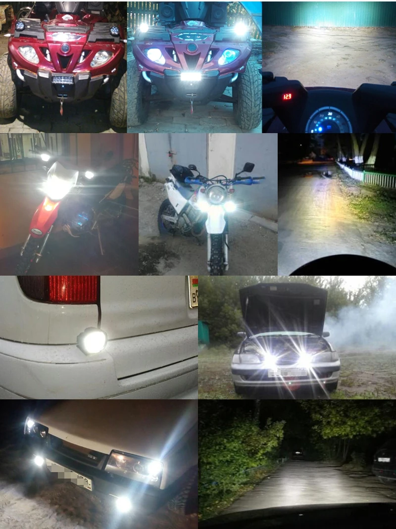 Maxgtrs мотоцикл светодиодные фары Лампа 15 Вт 1500Lm Скутеры туман Spotlight 6500 К Белый DRL мотоцикл Рабочая пятно света 9-85 В