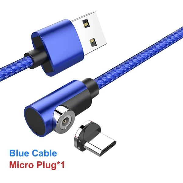 For Micro usb Blue Магнитный кабель ACCEZZ для быстрой зарядки Micro usb type C для iPhone X XS MAX XR 8 Магнитная Зарядка для samsung S10 телефонный кабель шнур 2 м - Цвет: For Micro usb Blue