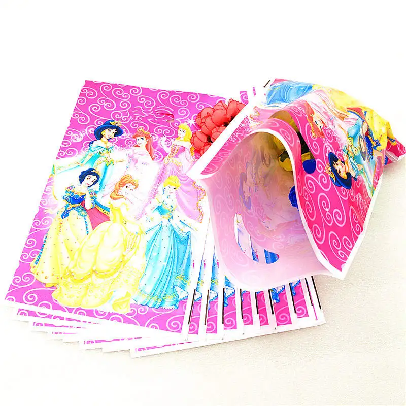 

Disposable Tableware Six Princess Theme 81pcs/lot Birthday Party Decoration Supplies Paper Cups Plates Napkins Straws Tablecloth