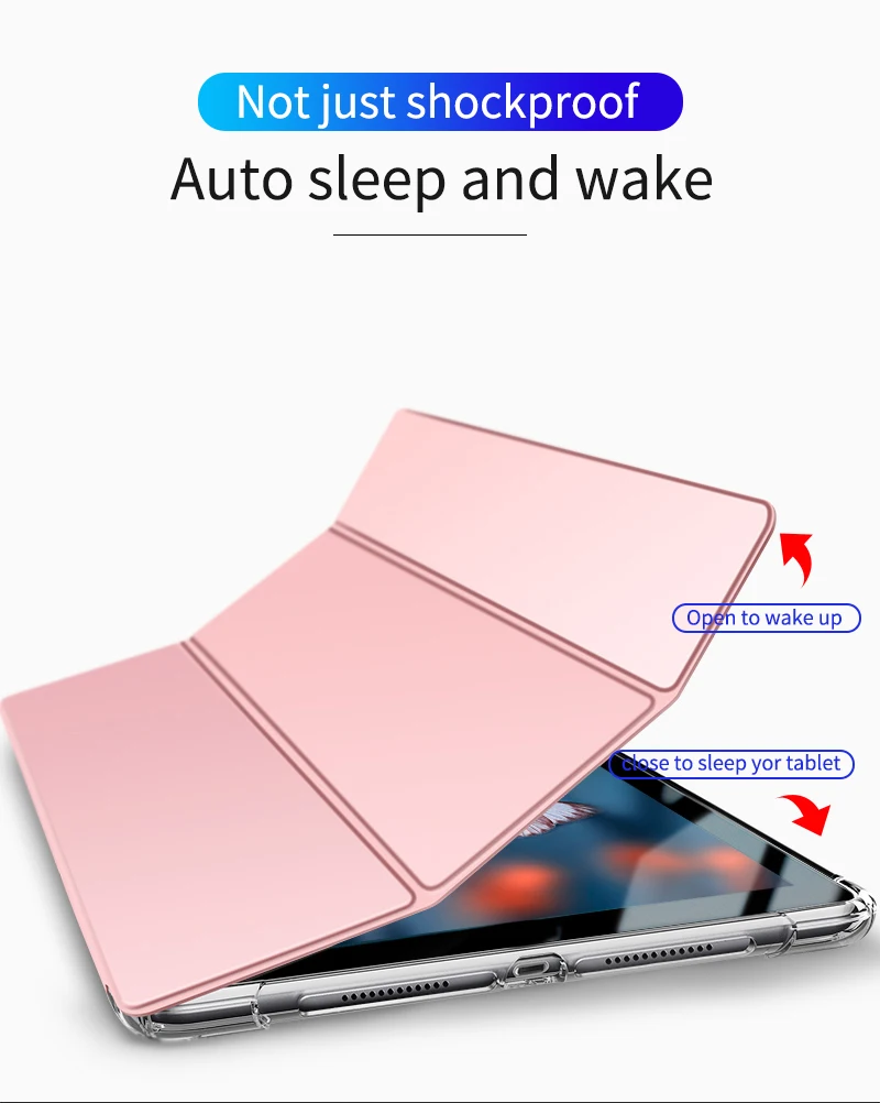 Для Apple iPad 9,7 дюймов / чехол для iPad Air 1/2 чехол Авто Пробуждение спящий уголок противоударный прозрачный ТПУ чехол для планшета