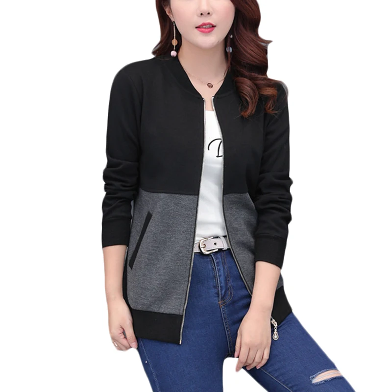 

High quality Black Cardigan Cotton Overcoat Women Splice Loose Thin Windbreaker coat Women's Spring Plus size Trench coats A189